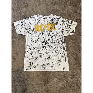 AC/DC T Shirt AOP‎ Yellow Graphic Space Y2K Style Tee Large L